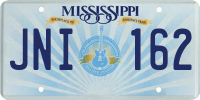 MS license plate JNI162