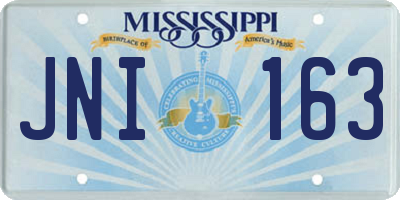 MS license plate JNI163