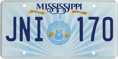 MS license plate JNI170
