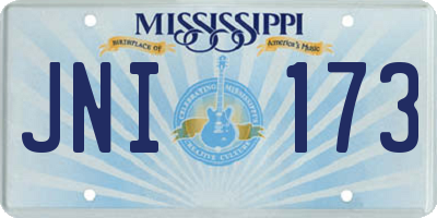 MS license plate JNI173