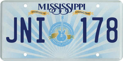 MS license plate JNI178