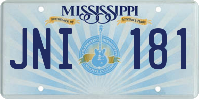 MS license plate JNI181