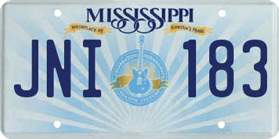 MS license plate JNI183