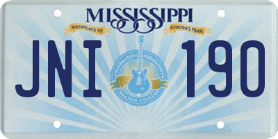 MS license plate JNI190