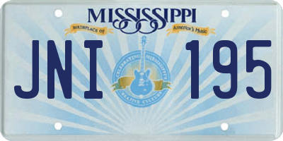 MS license plate JNI195