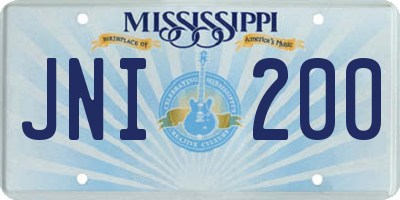 MS license plate JNI200