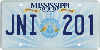 MS license plate JNI201