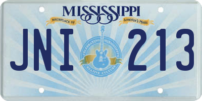 MS license plate JNI213