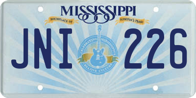MS license plate JNI226