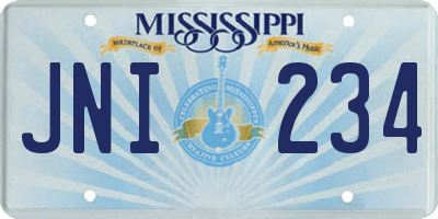 MS license plate JNI234