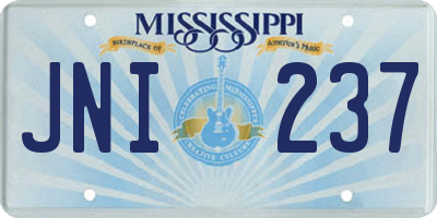 MS license plate JNI237