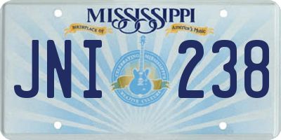 MS license plate JNI238