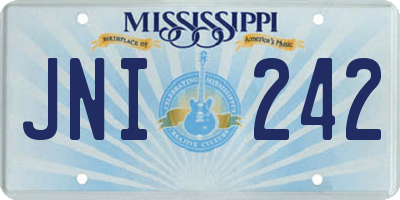 MS license plate JNI242