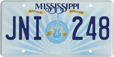 MS license plate JNI248