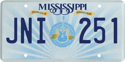 MS license plate JNI251