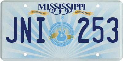 MS license plate JNI253