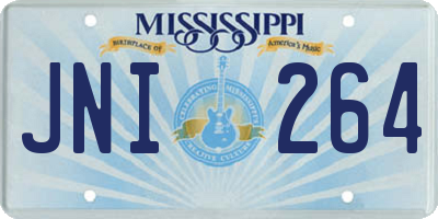 MS license plate JNI264