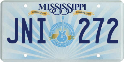 MS license plate JNI272