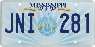 MS license plate JNI281