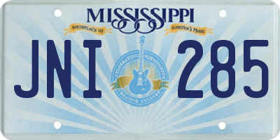 MS license plate JNI285