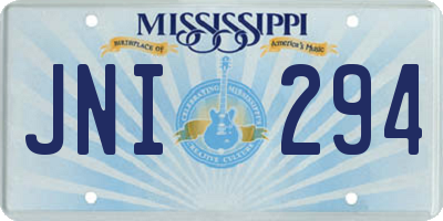 MS license plate JNI294