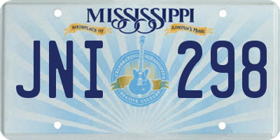 MS license plate JNI298
