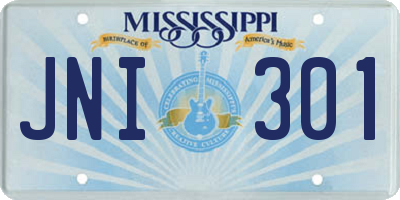 MS license plate JNI301