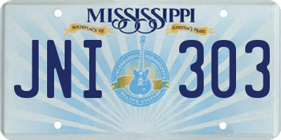 MS license plate JNI303