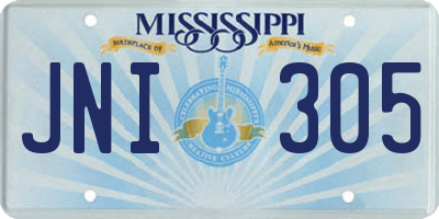 MS license plate JNI305