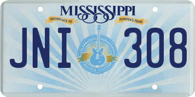 MS license plate JNI308