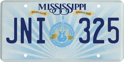 MS license plate JNI325