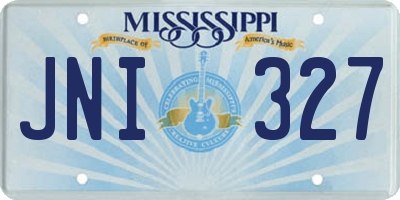 MS license plate JNI327