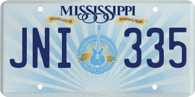 MS license plate JNI335