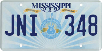 MS license plate JNI348