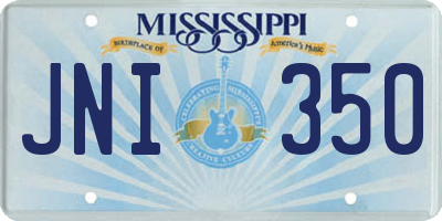 MS license plate JNI350