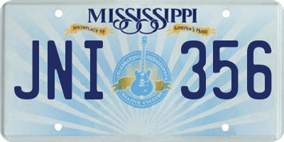 MS license plate JNI356