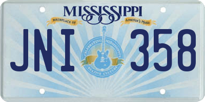 MS license plate JNI358