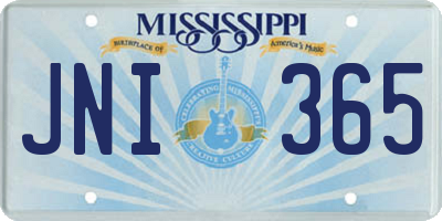 MS license plate JNI365