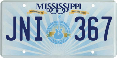 MS license plate JNI367