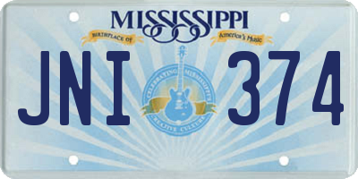 MS license plate JNI374