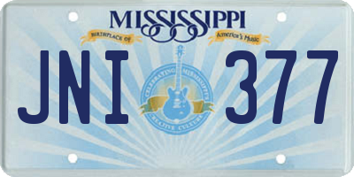 MS license plate JNI377