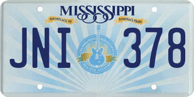 MS license plate JNI378