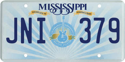 MS license plate JNI379
