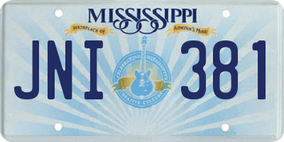 MS license plate JNI381