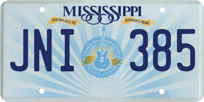 MS license plate JNI385