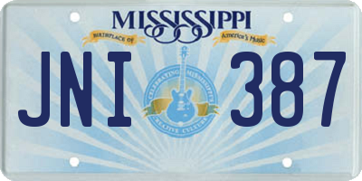 MS license plate JNI387