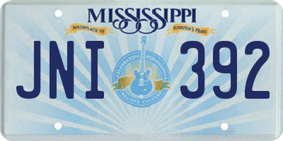 MS license plate JNI392