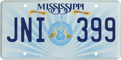 MS license plate JNI399