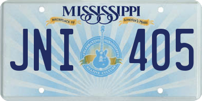 MS license plate JNI405