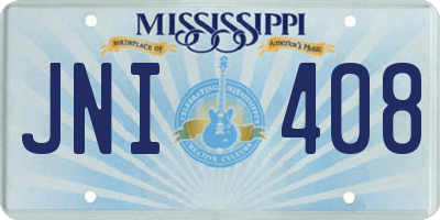 MS license plate JNI408